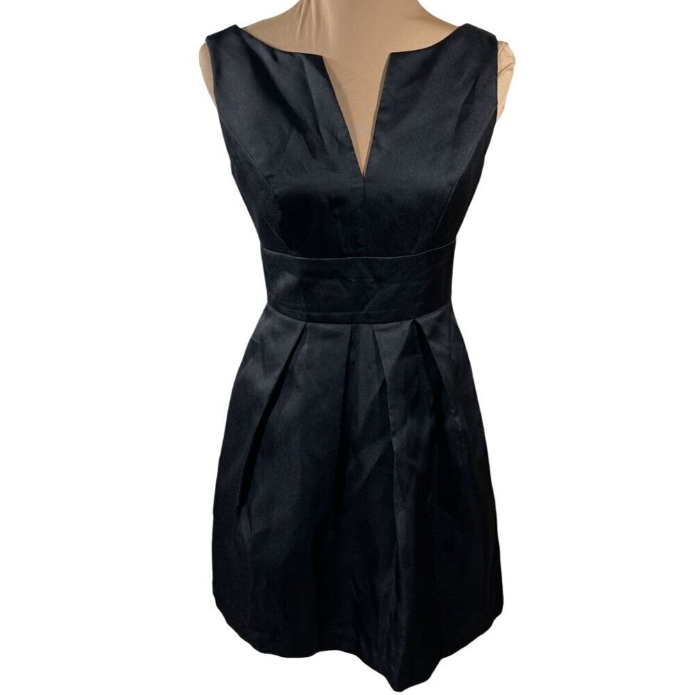 Alfred Sung Cocktail Dress LBD Scoop Back Sleeveless Mini Black Size 4 D654